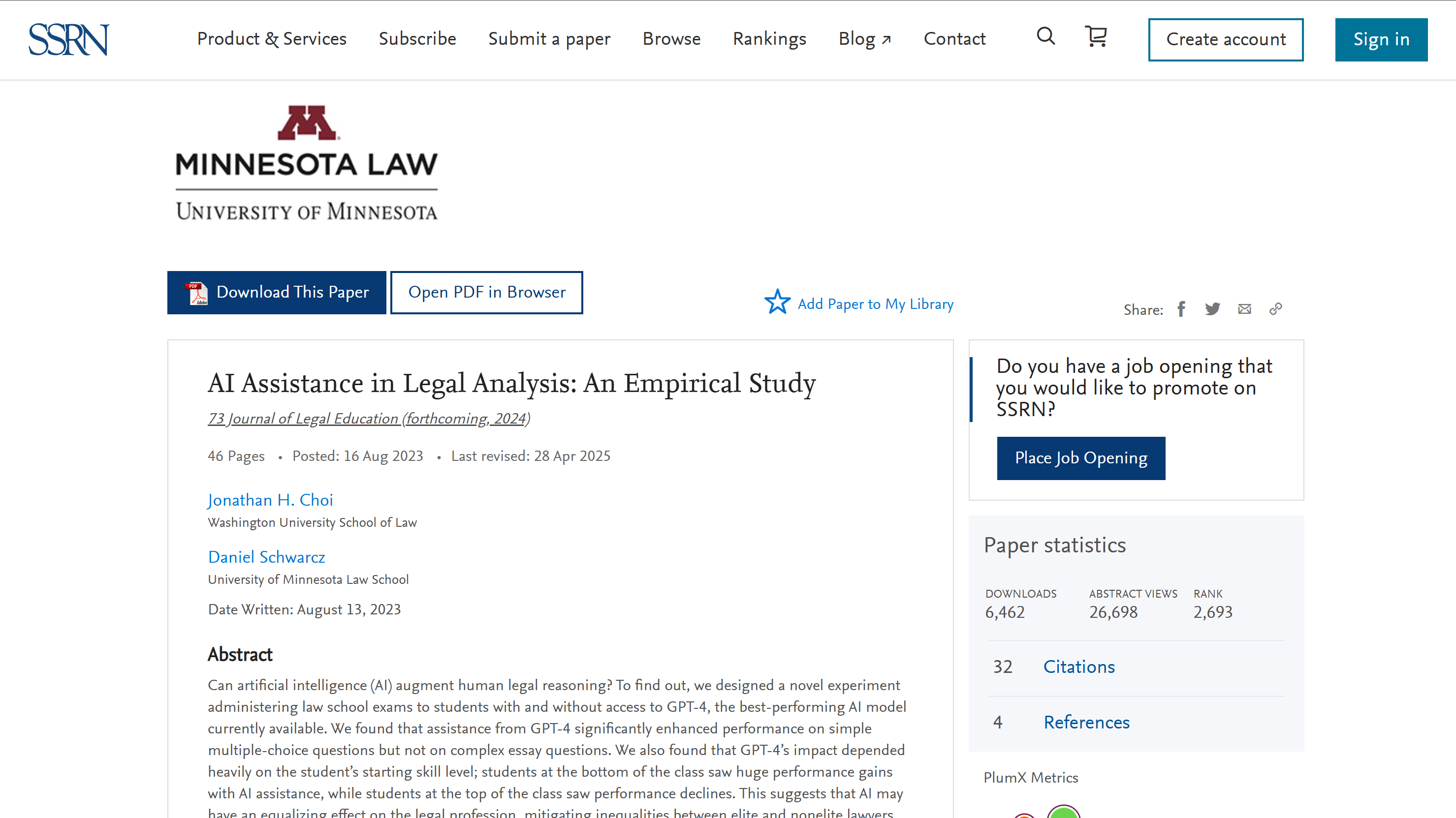 AI Assistance in Legal Analysis: An Empirical Study