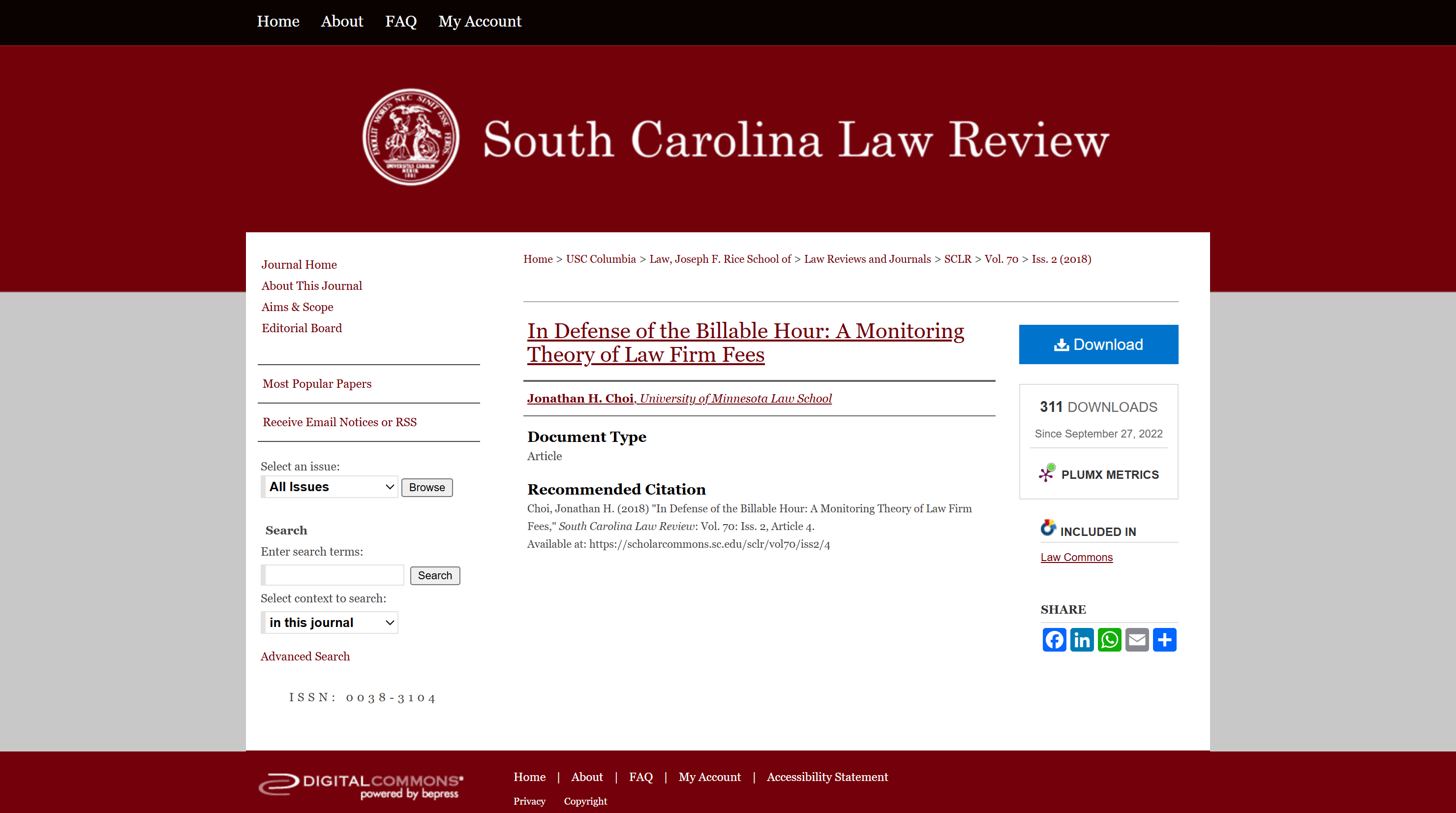 In Defense of the Billable Hour: A Monitoring Theory of Law Firm Fees