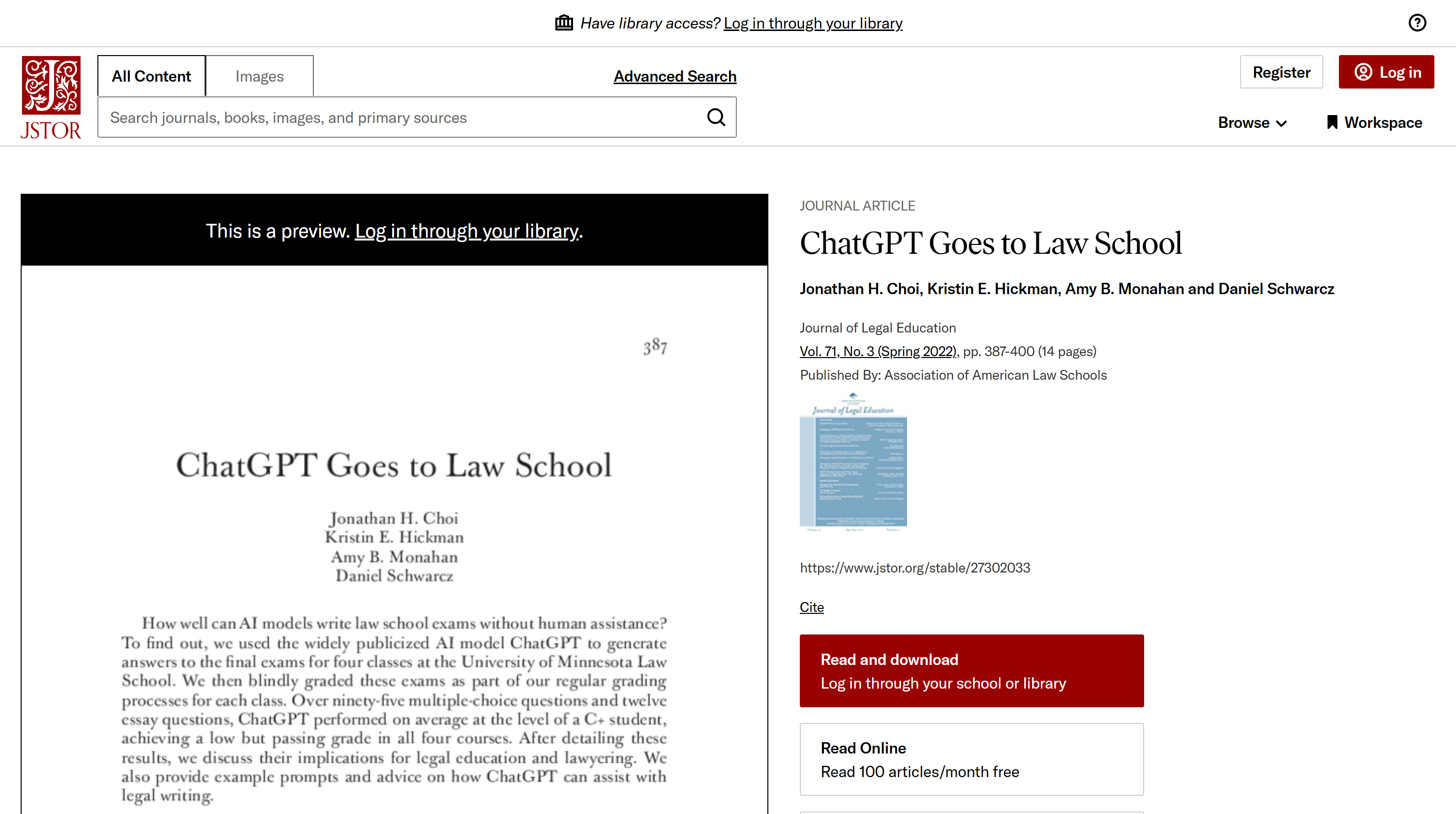 ChatGPT Goes to Law School