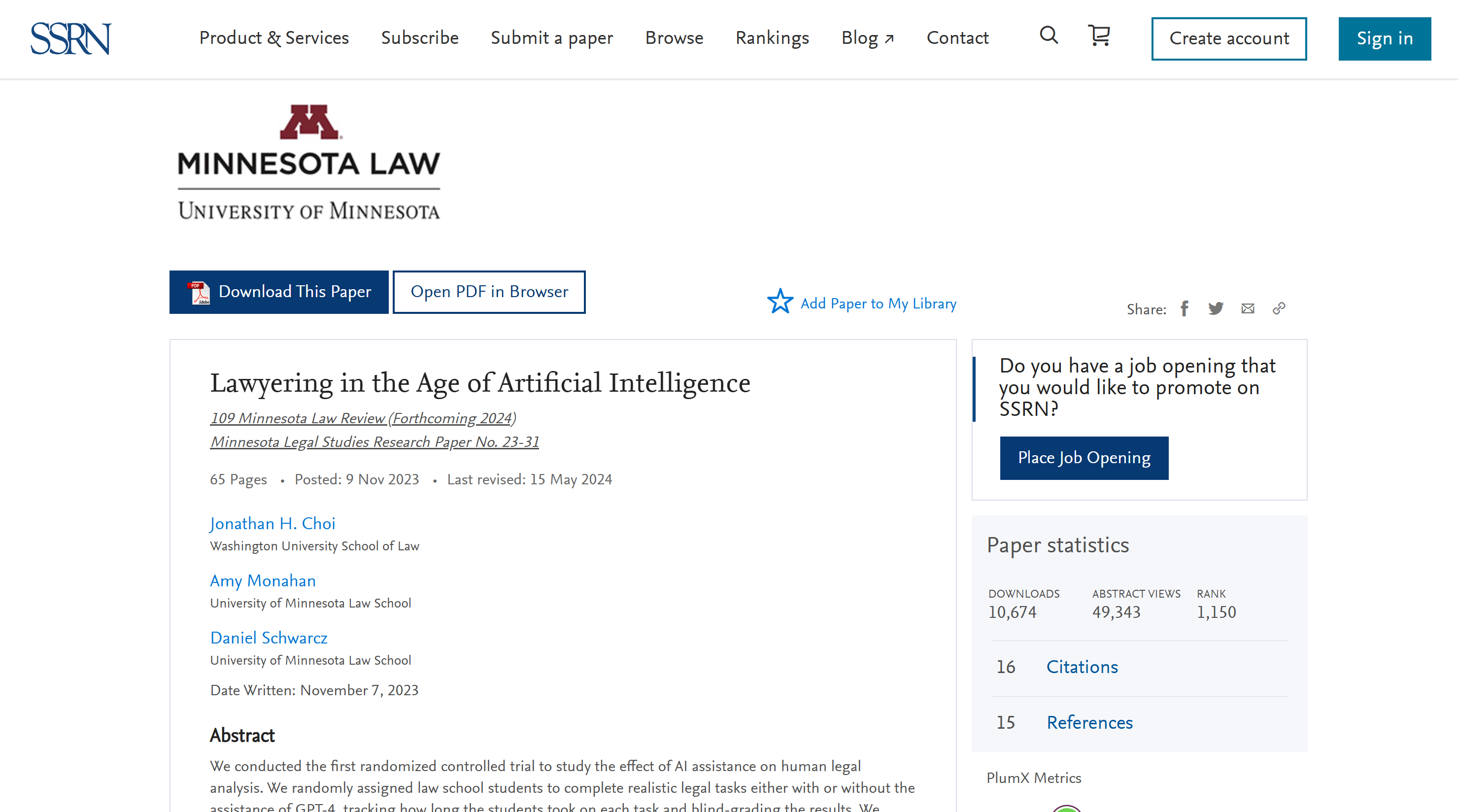 Lawyering in the Age of Artificial Intelligence